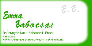 emma babocsai business card